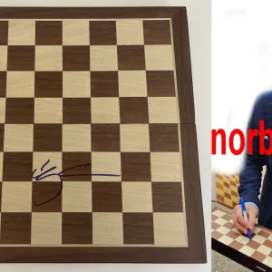 MAGNUS CARLSEN GRANDMASTER SIGNED CHESS BOARD w/EXACT VIDEO PROOF & BECKETT COA