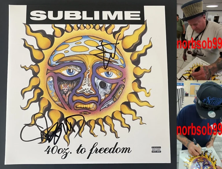 SUBLIME BAND ERIC & BUD SIGNED 40 OZ. TO FREEDOM VINYL w/EXACT PROOF BECKETT COA