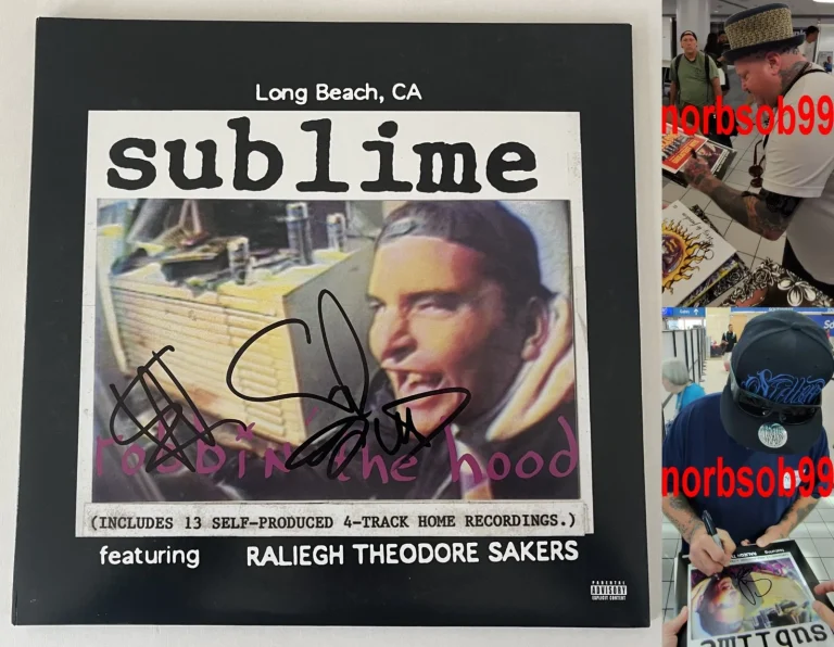 SUBLIME BAND ERIC & BUD SIGNED ROBBIN' THE HOOD VINYL w/EXACT PROOF BECKETT COA