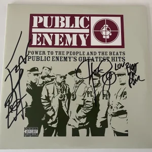 PUBLIC ENEMY FLAVOR FLAV  CHUCK D SIGNED GREATEST HITS VINYL w/PROOF BECKETT COA