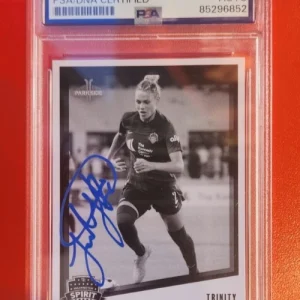 Trinity Rodman Signed 2023 Parkside NWSL Card w/ PSA/DNA COA Slab Black/White