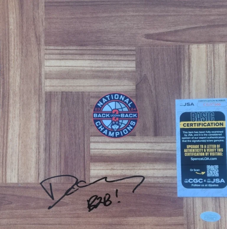 Dan Hurley Signed Floorboard JSA COA UCONN B2B 2023-24 National Champions Danny