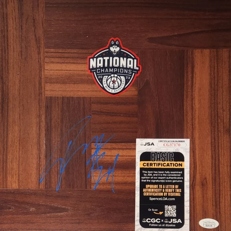 Jordan Hawkins Signed Floorboard JSA COA #CG37170 UCONN 2023 National Champions