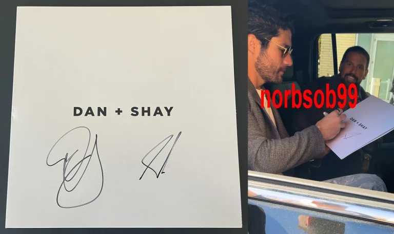 DAN + AND SHAY SIGNED AUTOGRAPH SELF TITLED VINYL LP w/EXACT PROOF & BECKETT COA