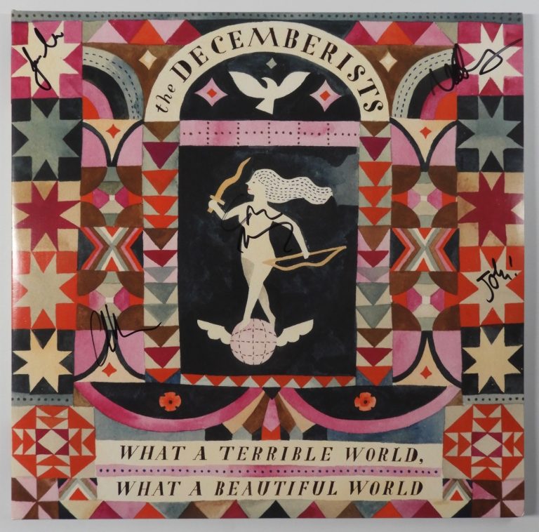 The Decemberists Signed Autograph JSA Album Record Vinyl What A Terrible World