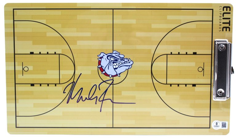 Mark Few Signed Gonzaga Bulldogs HOF Clipboard/Play w/Beckett COA BAS BS38129
