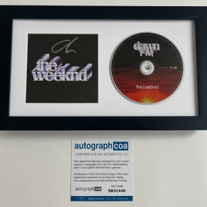 THE WEEKND ABEL TESFAYE SIGNED FRAMED & MATTED DAWN FM CD w/ AUTOGRAPH COA ACOA