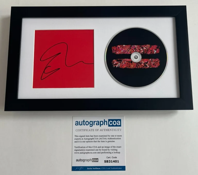 ED SHEERAN SIGNED = EQUALS BAD HABITS FRAMED & MATTED CD w/ AUTOGRAPH ACOA
