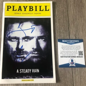 DANIEL CRAIG & HUGH JACKMAN SIGNED A STEADY RAIN PLAYBILL w/PROOF & BECKETT COA
