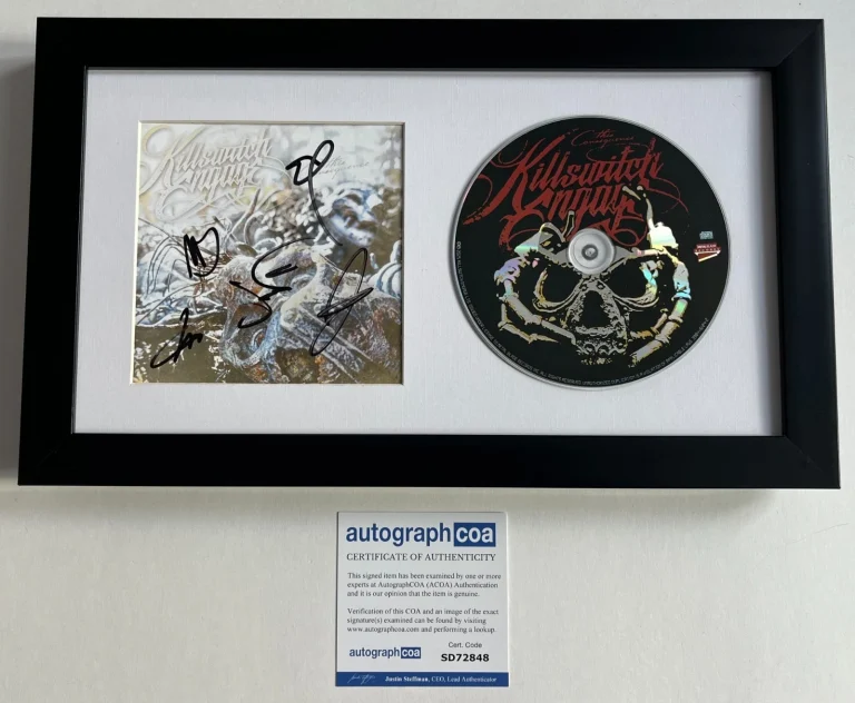 KILLSWITCH ENGAGE SIGNED THE CONSEQUENCE FRAMED & MATTED CD & AUTOGRAPH COA ACOA