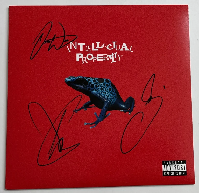 WATERPARKS BAND AWSTEN KNIGHT +2 SIGNED INTELLECTUAL PROPERTY VINYL wEXACT PROOF