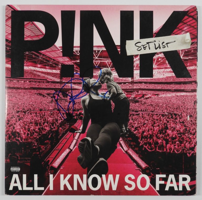 P!NK ACOA Signed Autograph Record Album Vinyl All I Know So Far PINK