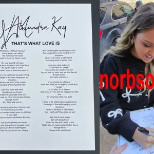ALEXANDRA KAY SIGNED AUTOGRAPH THAT'S WHAT LOVE IS LYRIC SHEET w/EXACT PROOF