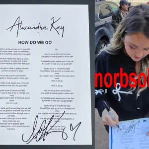 ALEXANDRA KAY SIGNED AUTOGRAPH HOW DO WE GO LYRIC SHEET w/EXACT PROOF
