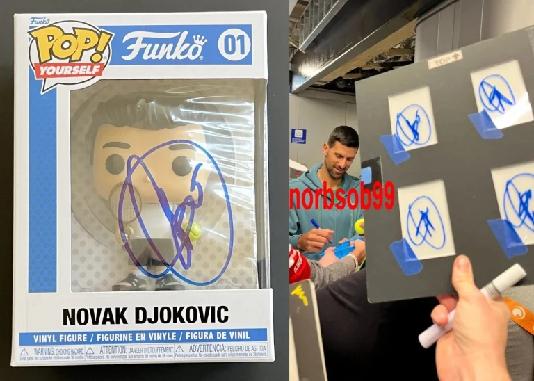 NOVAK DJOKOVIC SIGNED AUTOGRAPH CUSTOM TENNIS FUNKO w/EXACT PROOF & BECKETT COA