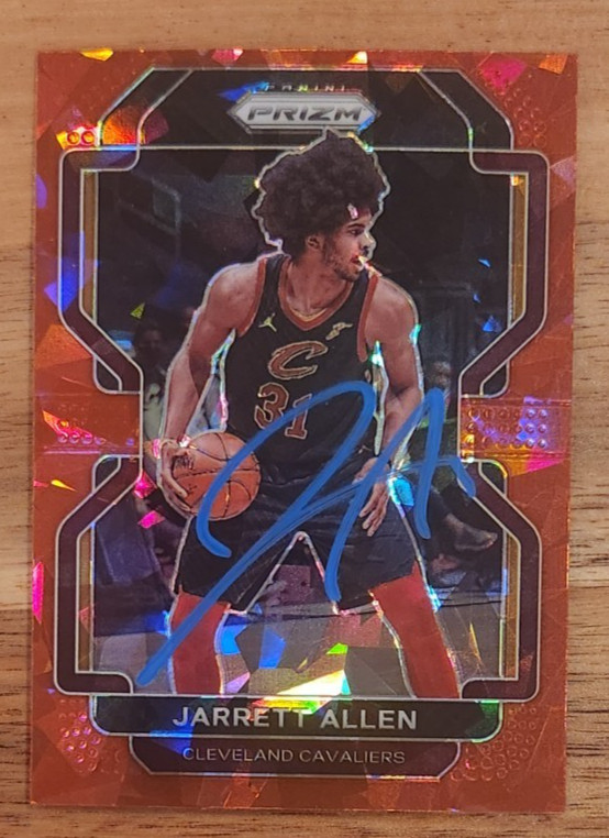 Jarrett Allen Signed 2021-22 Panini Prizm Red Ice Card #209 Cleveland Cavaliers