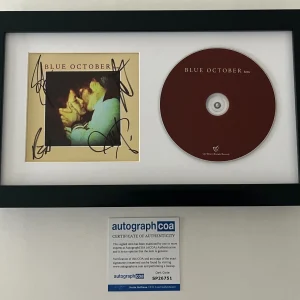 BLUE OCTOBER SIGNED HOME FRAMED CD & AUTOGRAPH COA ACOA JUSTIN FURSTENFELD +3