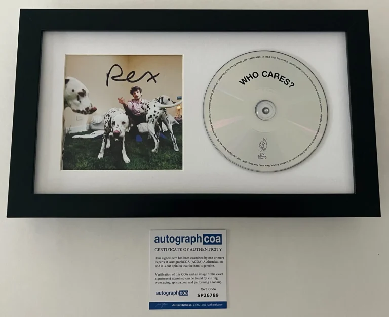 REX ORANGE COUNTY SIGNED WHO CARES? FRAMED & MATTED CD w/ AUTOGRAPH ACOA COA