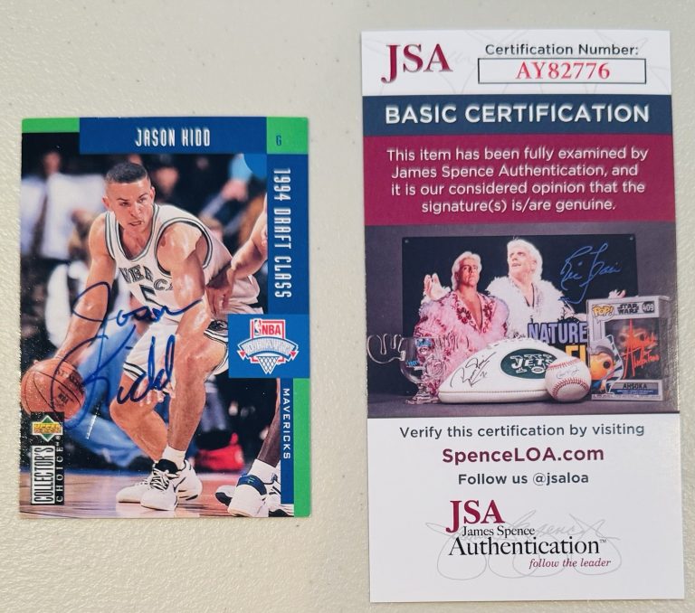 Jason Kidd Signed Autographed 1994-95 Upper Deck Collector’s Choice Card 408 JSA