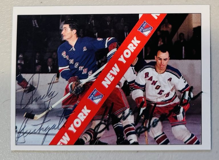 Andy Bathgate & Harry Howell Signed 1991-92 Ultimate Original Six Card #2 JSA