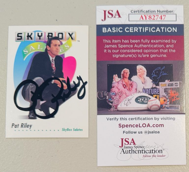 Pat Riley Signed Autographed 1990-91 Hoops Card #576 JSA Cert