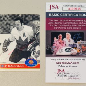 Frank Mahovlich Signed Autographed 1991-92 Future Trends ‘72 Canada Card #26 JSA
