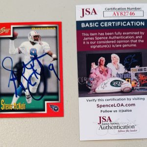 Steve McNair Signed Autographed 1999 Score Card #121 JSA Cert Titans Oilers