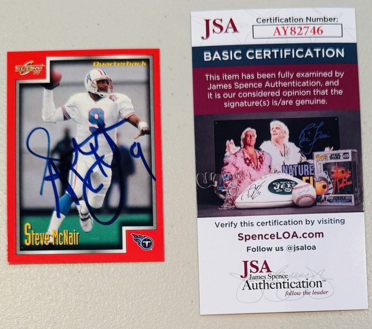Steve McNair Signed Autographed 1999 Score Card #121 JSA Cert Titans Oilers