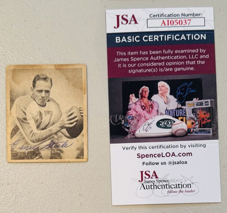 Ernie Steele Signed Autographed 1948 Bowman Football Card #106 JSA Cert