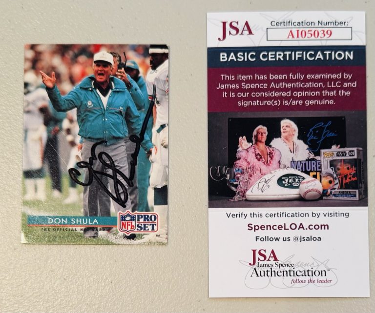 Don Shula Signed Autographed 1992 Pro Set Card #234 JSA Cert Dolphins