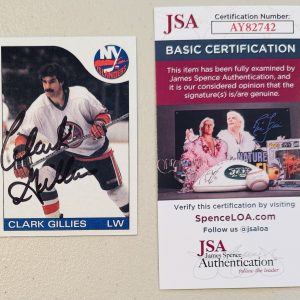 Clark Gillies Signed Autographed 1985-86 Topps Card #81 JSA Cert NHL HOF