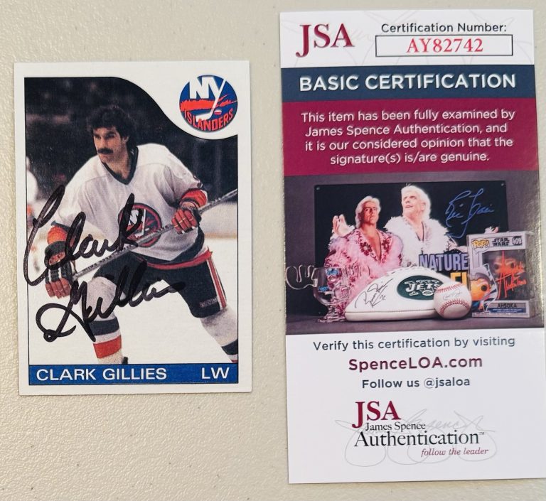 Clark Gillies Signed Autographed 1985-86 Topps Card #81 JSA Cert NHL HOF