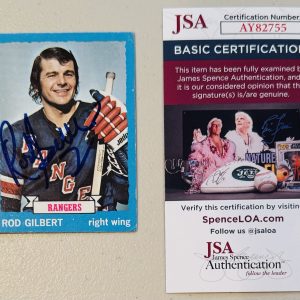 Rod Gilbert Signed Autographed 1973-74 Topps Card #88 JSA Cert NHL HOF Rangers