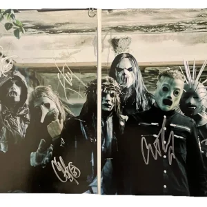 Slipknot All 9 OG LINEUP Band Signed Autographed Record Flat Poster Beckett COA