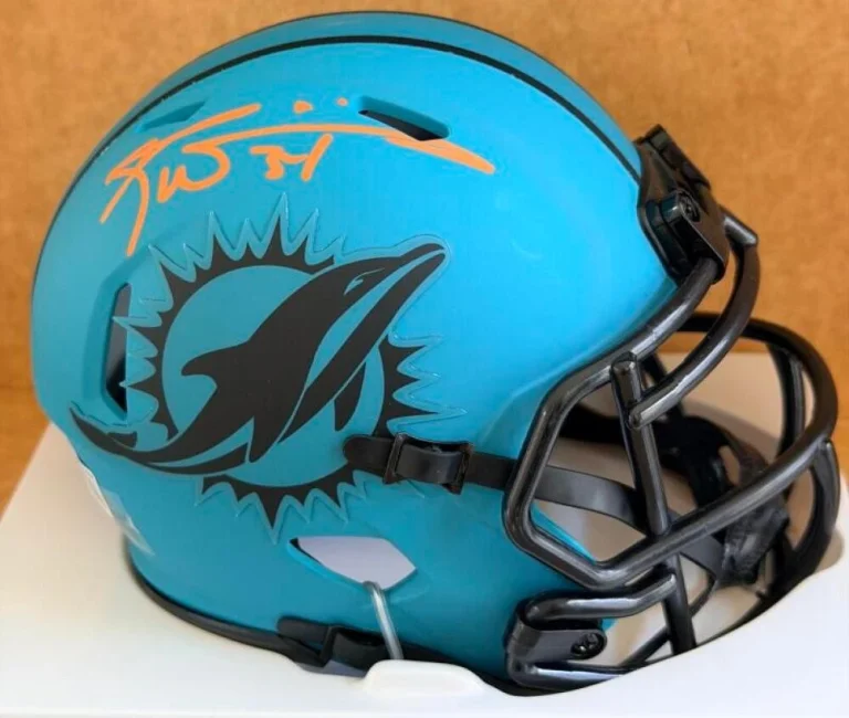 RICKY WILLIAMS MIAMI DOLPHINS SIGNED RAVE MINI HELMET JSA