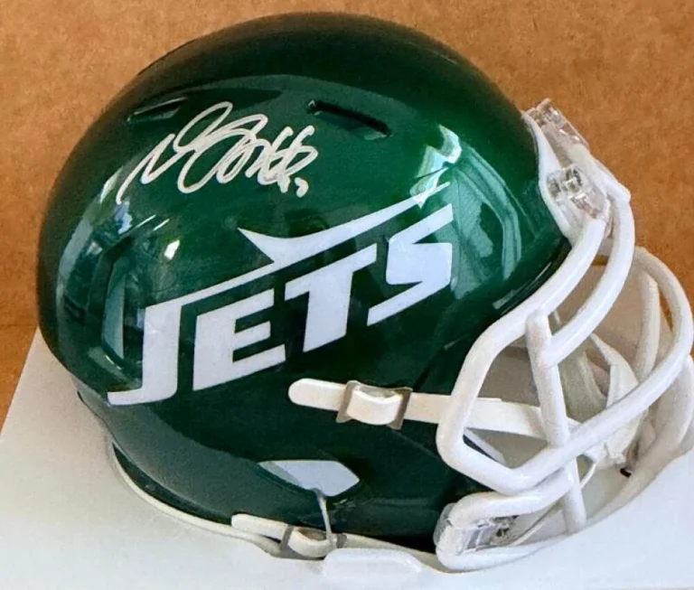DEVANTE ADAMS NEW YORK JETS SIGNED AUTOGRAPHED SPEED MINI HELMET FANATICS