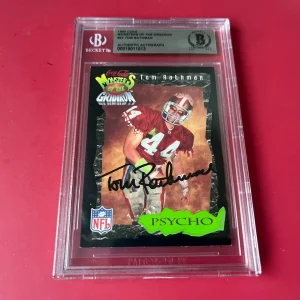 Tom Rathman 49ers NFL 1994 Coke Monsters Card Signed Auto Beckett BAS Slabbed