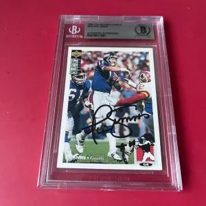Phil Simms Giants NFL 1994 UD Collector's Card Signed Auto Beckett BAS Slabbed