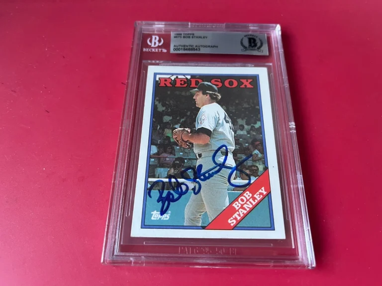 Bob Stanley Red Sox MLB 1988 Topps Card Signed Auto Beckett  BAS ENCAPSULATED