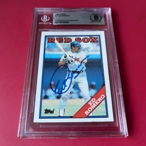 Ed Romero Red Sox MLB 1988 Topps Card Signed Auto Beckett  BAS ENCAPSULATED