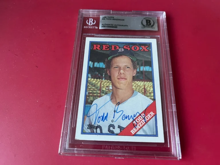 Todd Benzinger Red Sox MLB 1988 Topps Card Signed Auto Beckett  BAS ENCAPSULATED