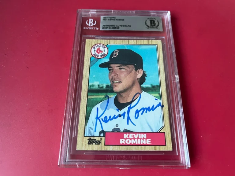 Kevin Romine Red Sox MLB 1987 Topps Card Signed Auto Beckett  BAS ENCAPSULATED
