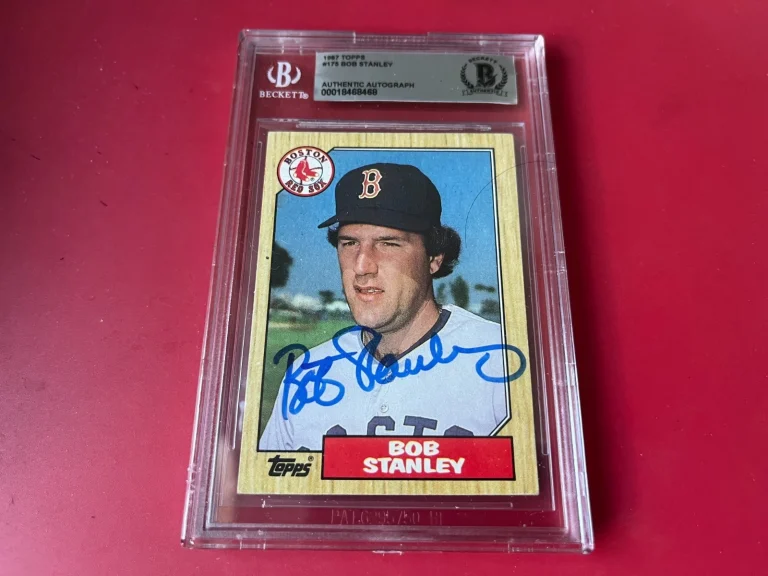 Bob Stanley Red Sox MLB 1987 Topps Card Signed Auto Beckett  BAS ENCAPSULATED
