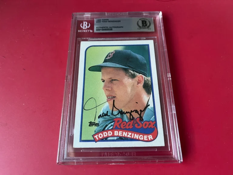 Todd Benzinger Red Sox MLB 1989 Topps Card Signed Auto Beckett  BAS ENCAPSULATED