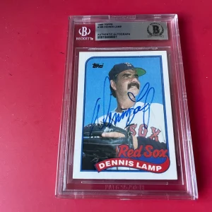 Dennis Lamp Red Sox 1989 Topps Card Signed Auto Beckett  BAS ENCAPSULATED