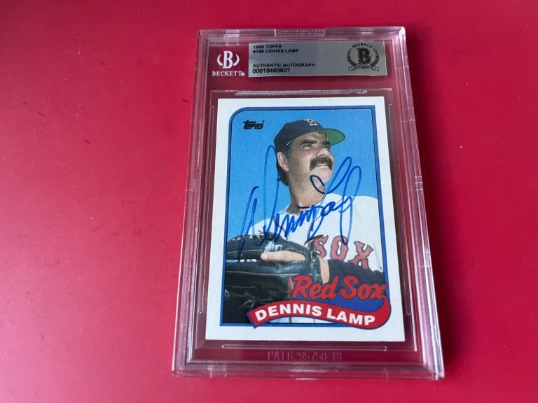 Dennis Lamp Red Sox 1989 Topps Card Signed Auto Beckett  BAS ENCAPSULATED