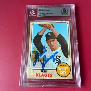 Fred Klages White Sox MLB 1968 Topps Card Signed Auto Beckett  BAS ENCAPSULATED