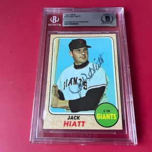 Jack Hiatt Giants MLB 1968 Topps Card Signed Auto Beckett  BAS ENCAPSULATED