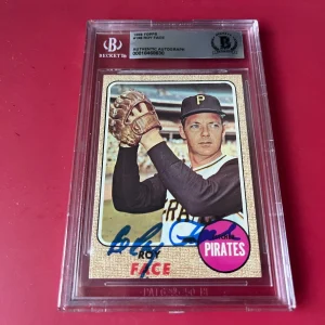 Roy Face Pirates MLB 1968 Topps Card Signed Auto Beckett  BAS ENCAPSULATED