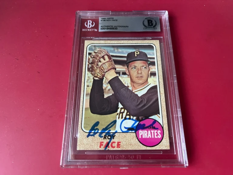 Roy Face Pirates MLB 1968 Topps Card Signed Auto Beckett  BAS ENCAPSULATED